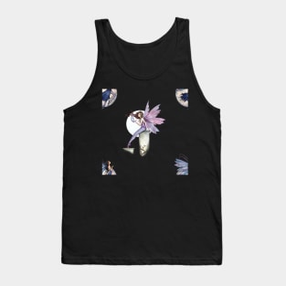 Moon Fairies Illustration Pattern Tank Top